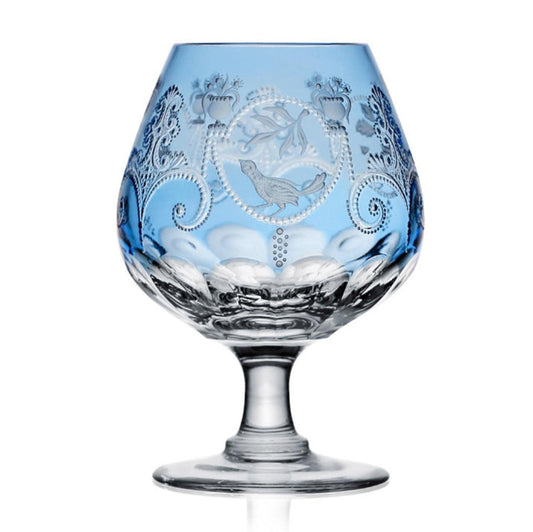 Madeira Sky Blue Brandy Glass by Varga Crystal