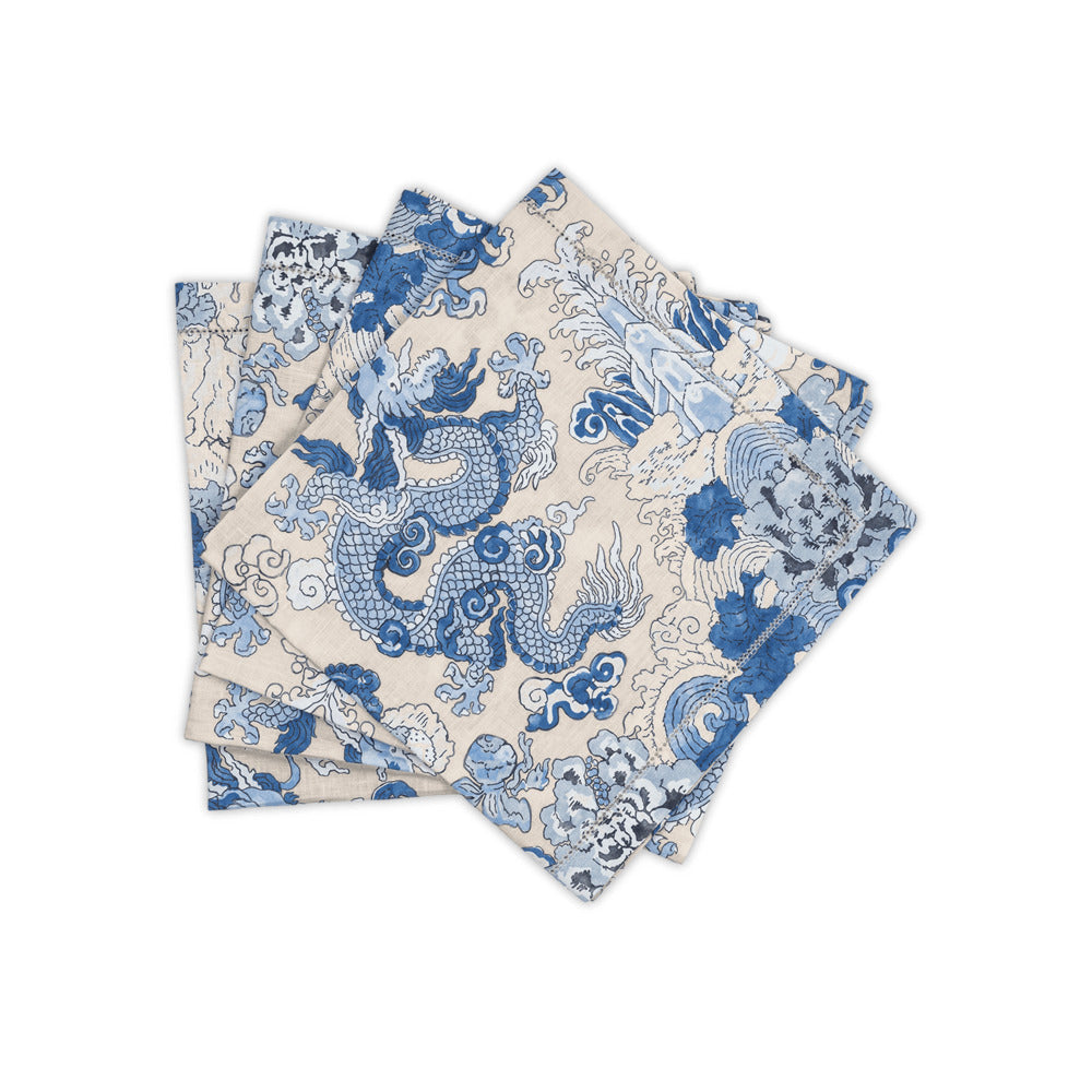 Magic Mountain Napkin set of 4 Porcelain Blue
