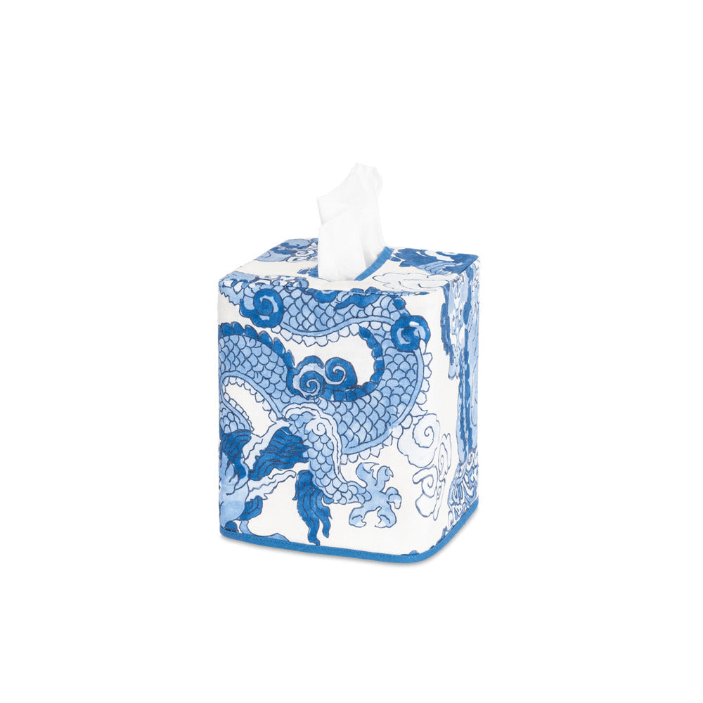 Magic Mountain Tissue Box Cover Porcelain Blue