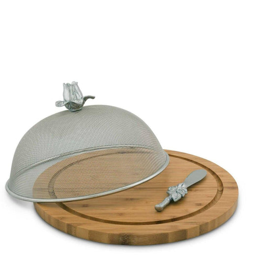 Magnolia 3 Piece Picnic Cheese Board / Spreader by Arthur Court Designs