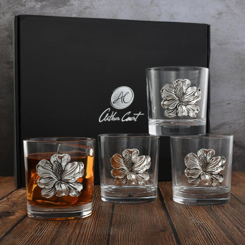 Magnolia Bar Glass Set of 4 by Arthur Court Designs 5