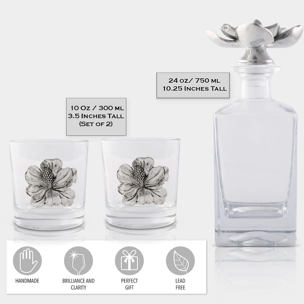 Magnolia Decanter Set with Glass by Arthur Court Designs 2