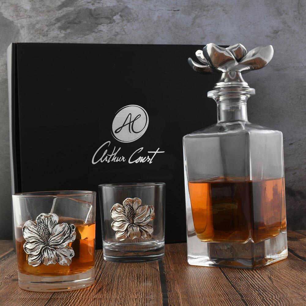 Magnolia Decanter Set with Glass by Arthur Court Designs 6