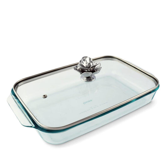 Magnolia Lid with Pyrex 3 Quart Baking Dish by Arthur Court Designs