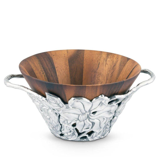 Magnolia Wood Tall Salad Bowl by Arthur Court Designs