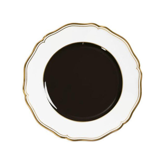 Mazurka Gold with Black Background Dessert Plate by Raynaud