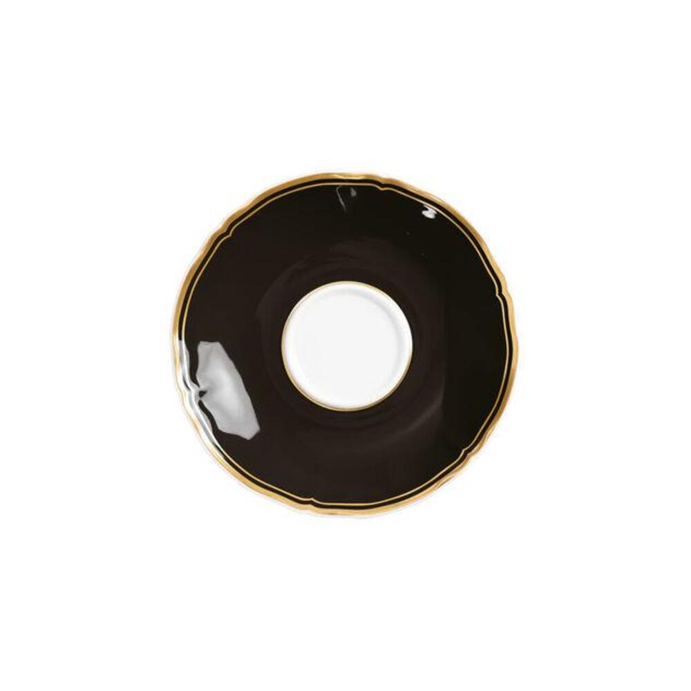Mazurka Gold with Black Background Tea Saucer by Raynaud