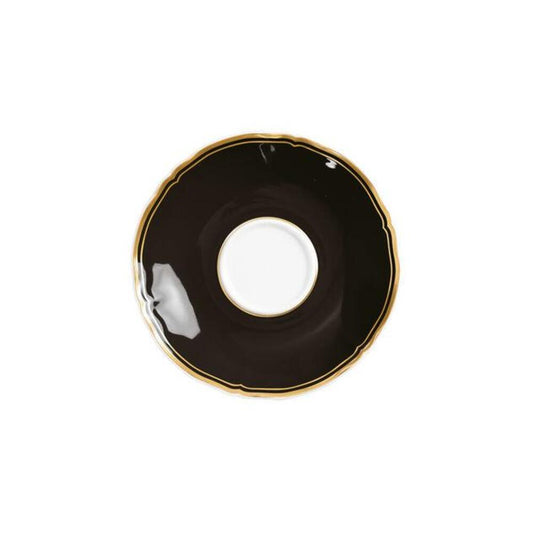 Mazurka Gold with Black Background Tea Saucer by Raynaud