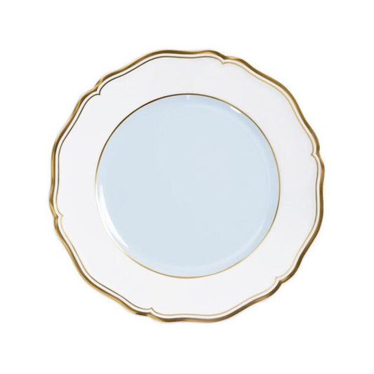 Mazurka Gold with Blue Grey Background Dessert Plate by Raynaud