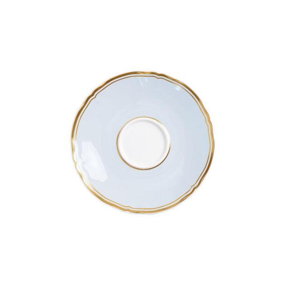 Mazurka Gold with Blue Grey Background Tea Saucer by Raynaud