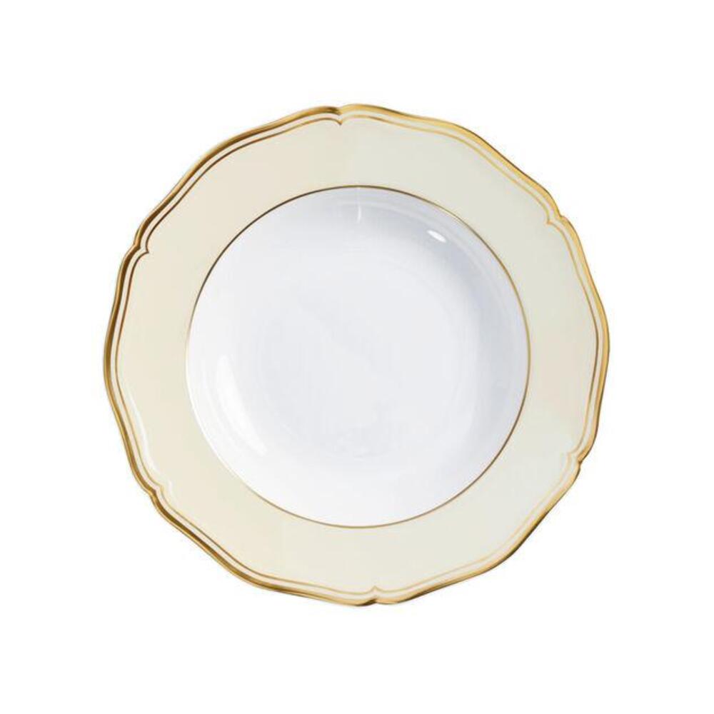 Mazurka Gold with Ivory Background Soup Plate by Raynaud