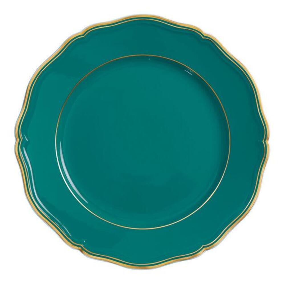 Mazurka Gold with Turquoise Background Buffet Plate by Raynaud