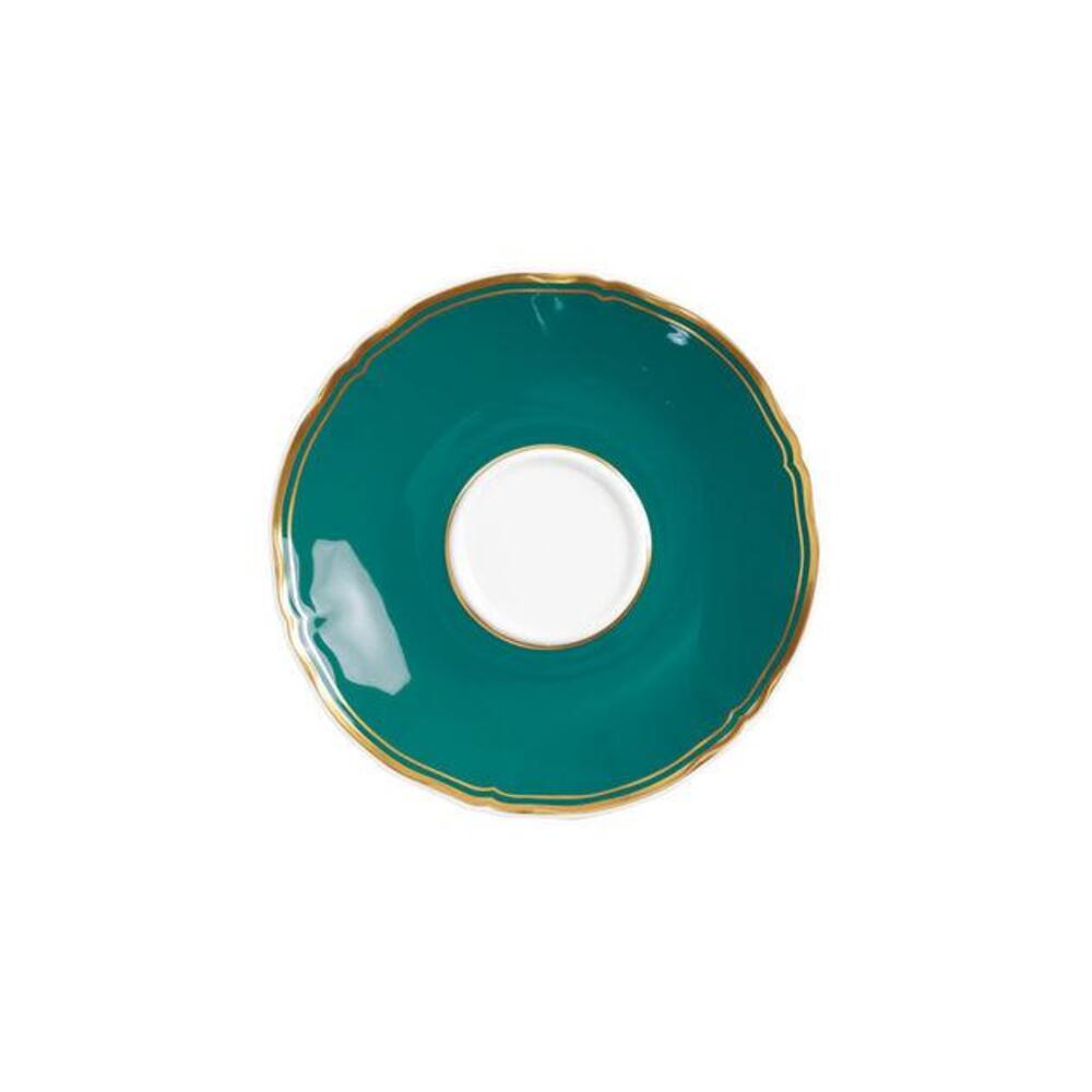 Mazurka Gold with Turquoise Background Tea Saucer by Raynaud