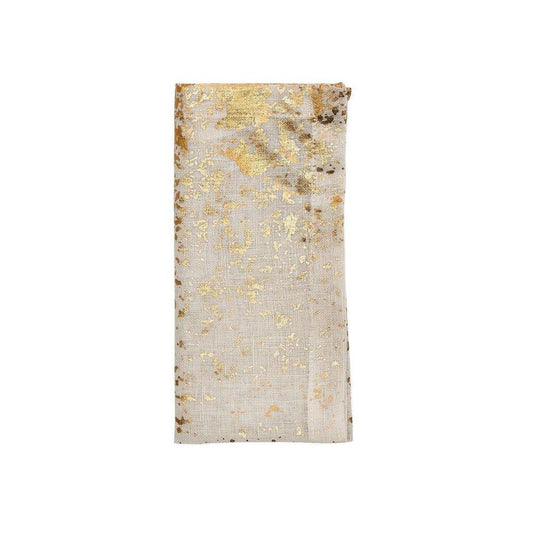 Metafoil Napkin - Set of 4 White & Gold by Kim Seybert 1