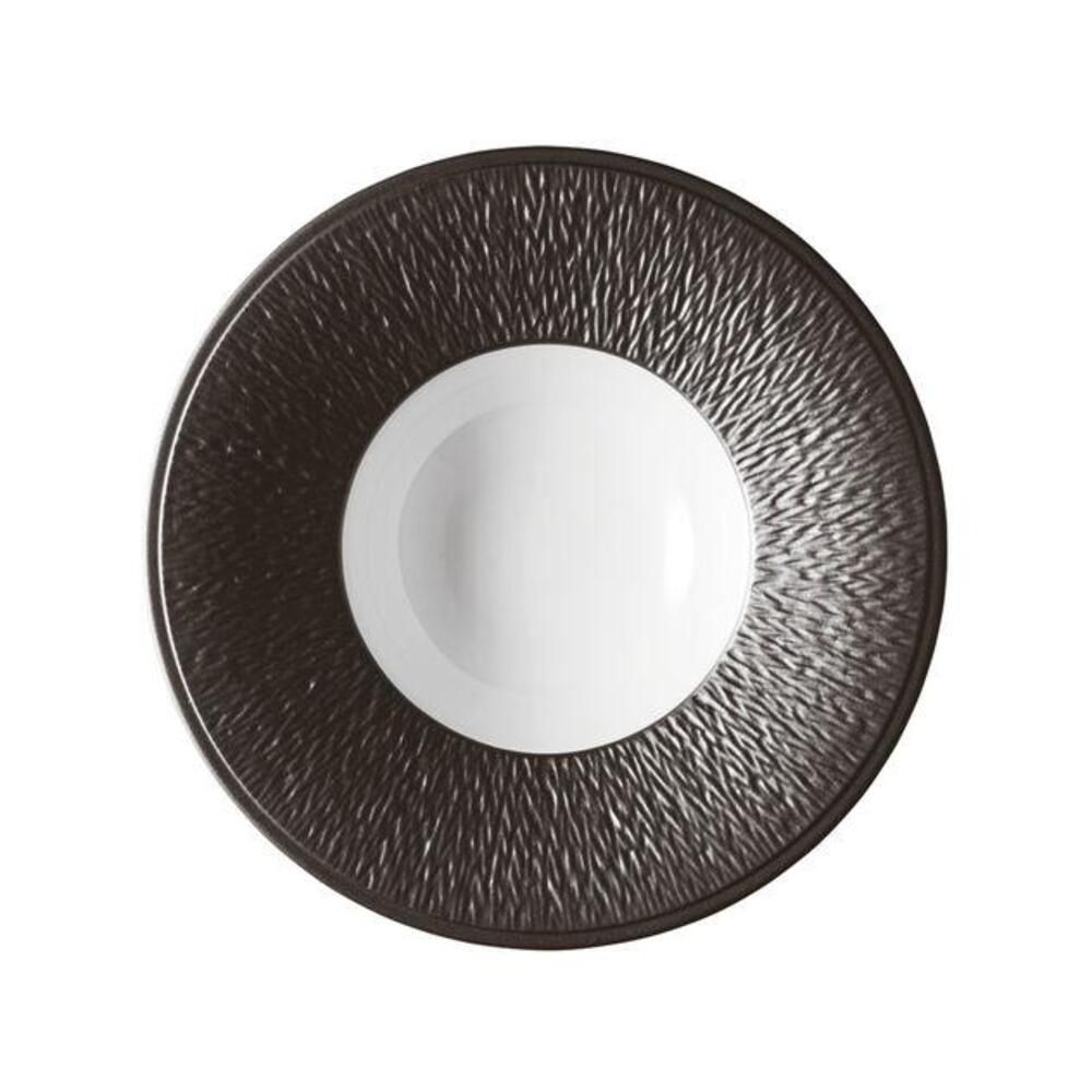 Mineral Irise Black Soup Plate by Raynaud