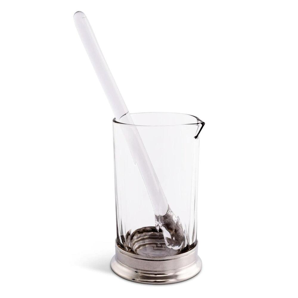 Mixing Pitcher and Stirrer - Hatched Glass by Vagabond House