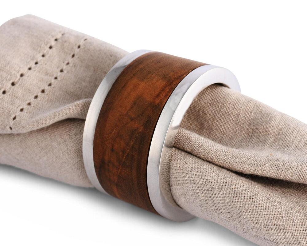 Modern Tribeca Teak Napkin Ring by Vagabond House 1