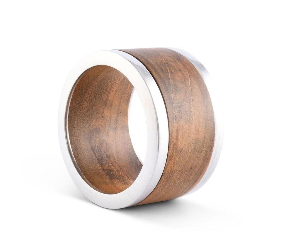 Modern Tribeca Teak Napkin Ring by Vagabond House 2