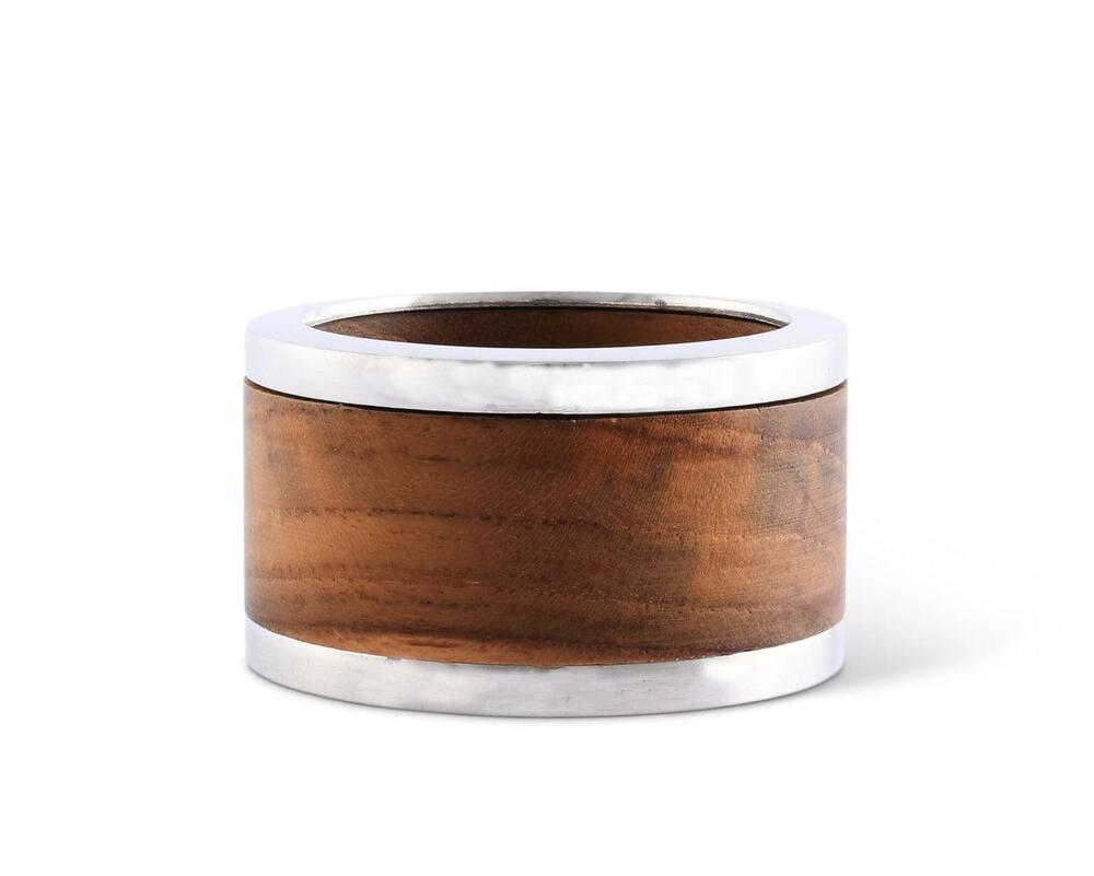 Modern Tribeca Teak Napkin Ring by Vagabond House 4