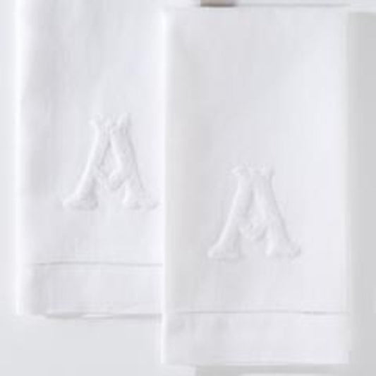 Monogram Nouveau French Knot Hand Towel by Henry Handwork