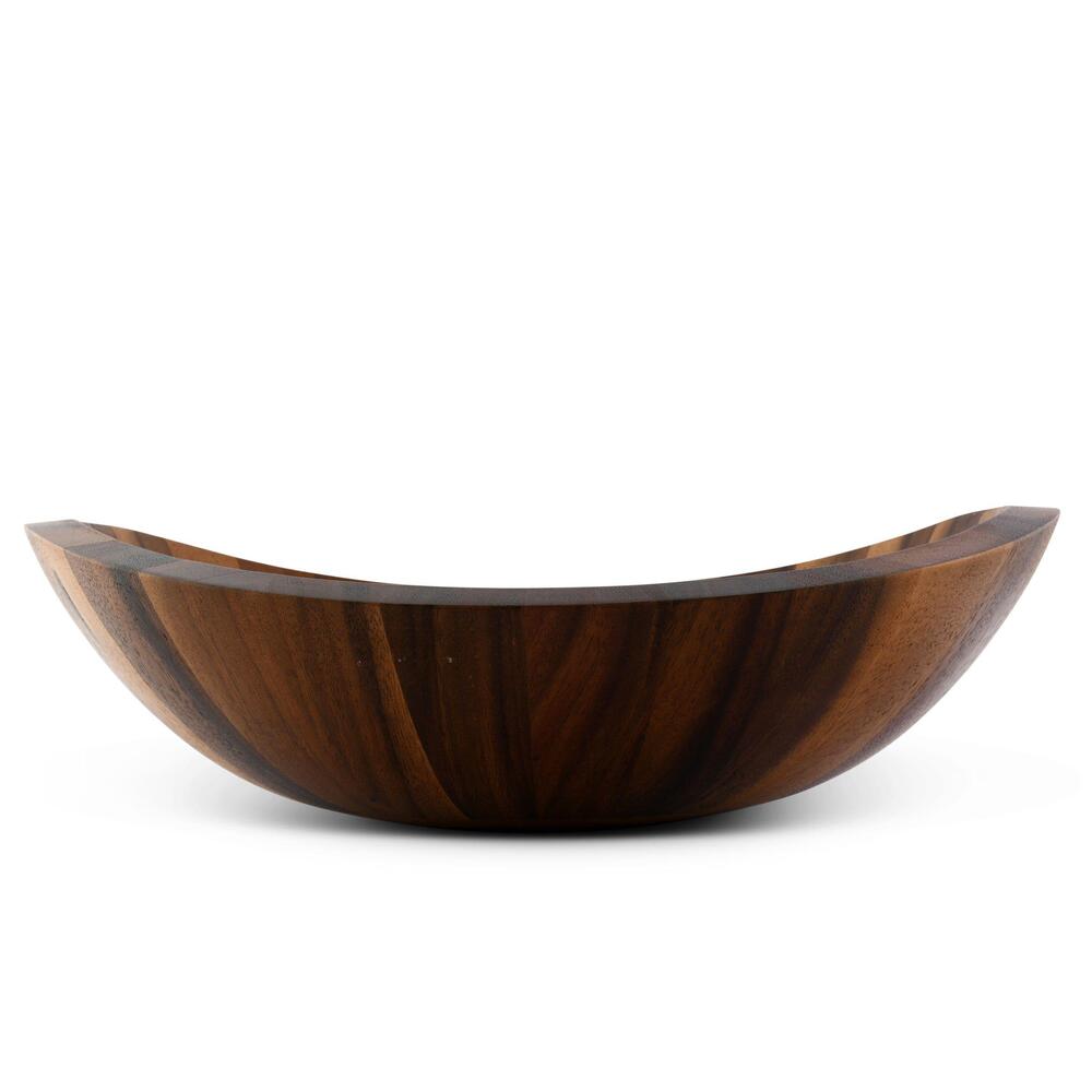 Munich Pattern Large Acacia Wood Salad Bowl by Arthur Court Designs 1