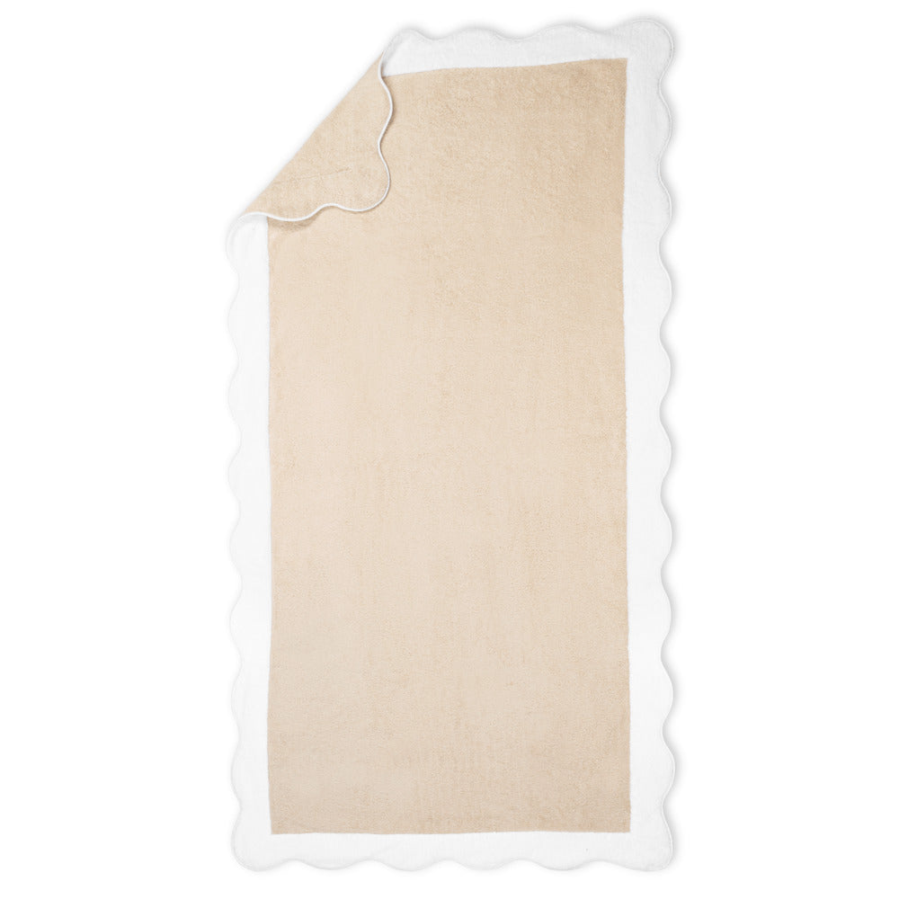 Neptune Pool Towel Sand & White