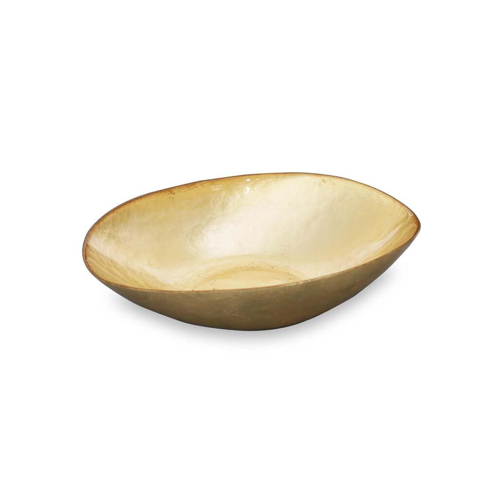 New Orleans Medium Oval Foil Leafing Bowl - Gold by Beatriz Ball 1
