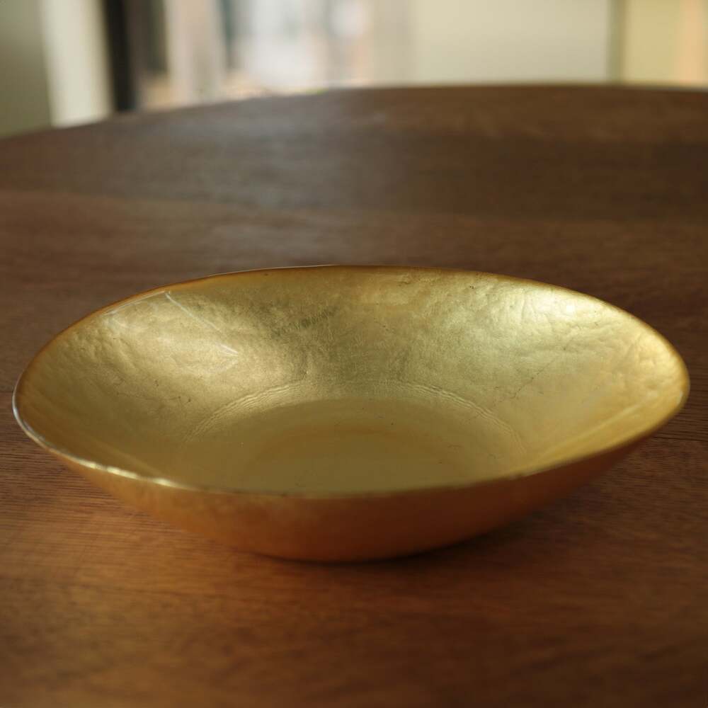 New Orleans Medium Oval Foil Leafing Bowl - Gold by Beatriz Ball 3