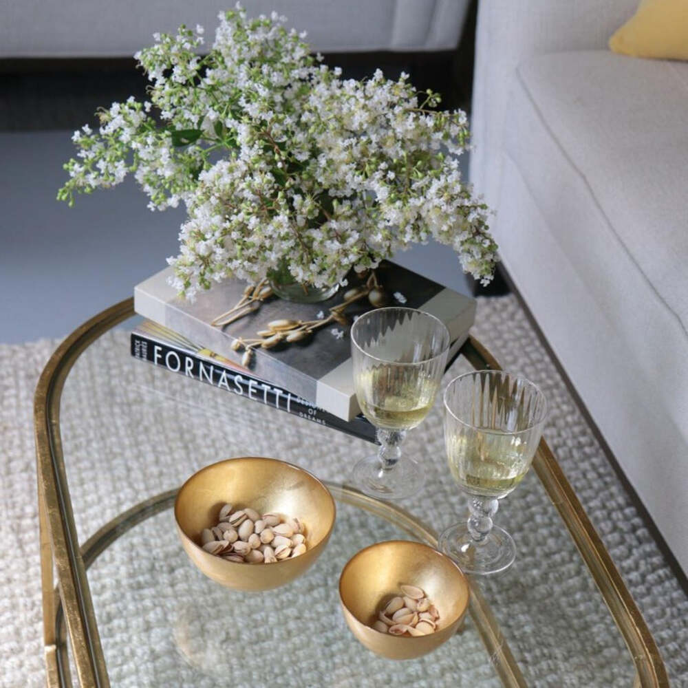 New Orleans Round Foil Leafing Bowl Set of 2 - Gold by Beatriz Ball 3