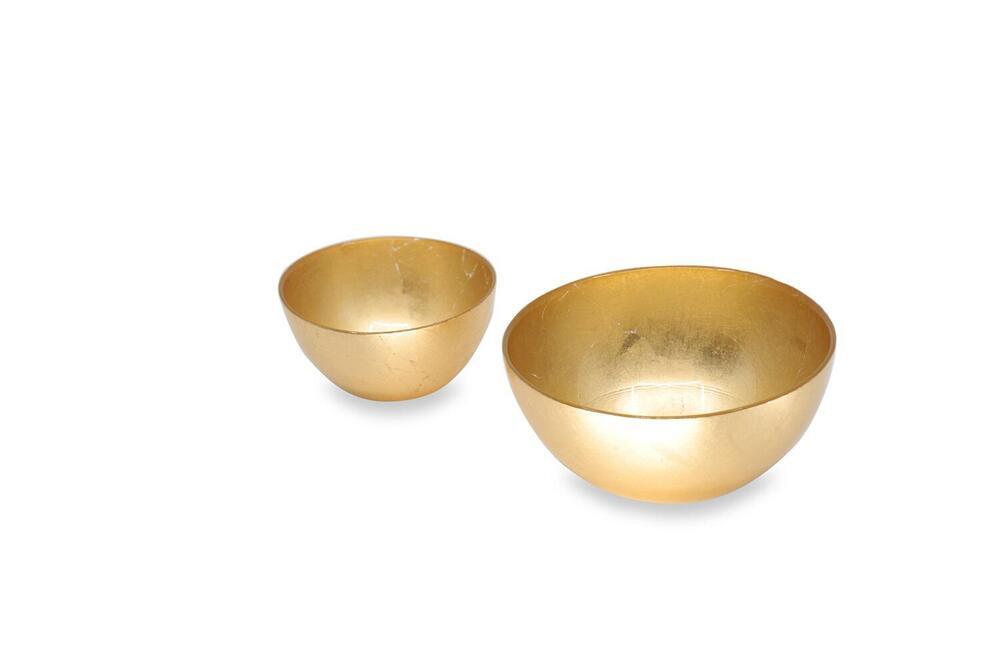 New Orleans Round Foil Leafing Bowl Set of 2 - Gold by Beatriz Ball 5
