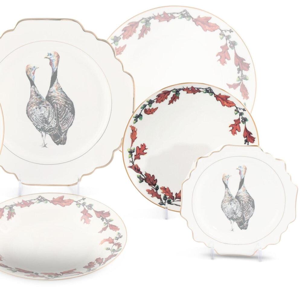 Norwood Acorn Bone China Round Salad Plate by Vagabond House 2