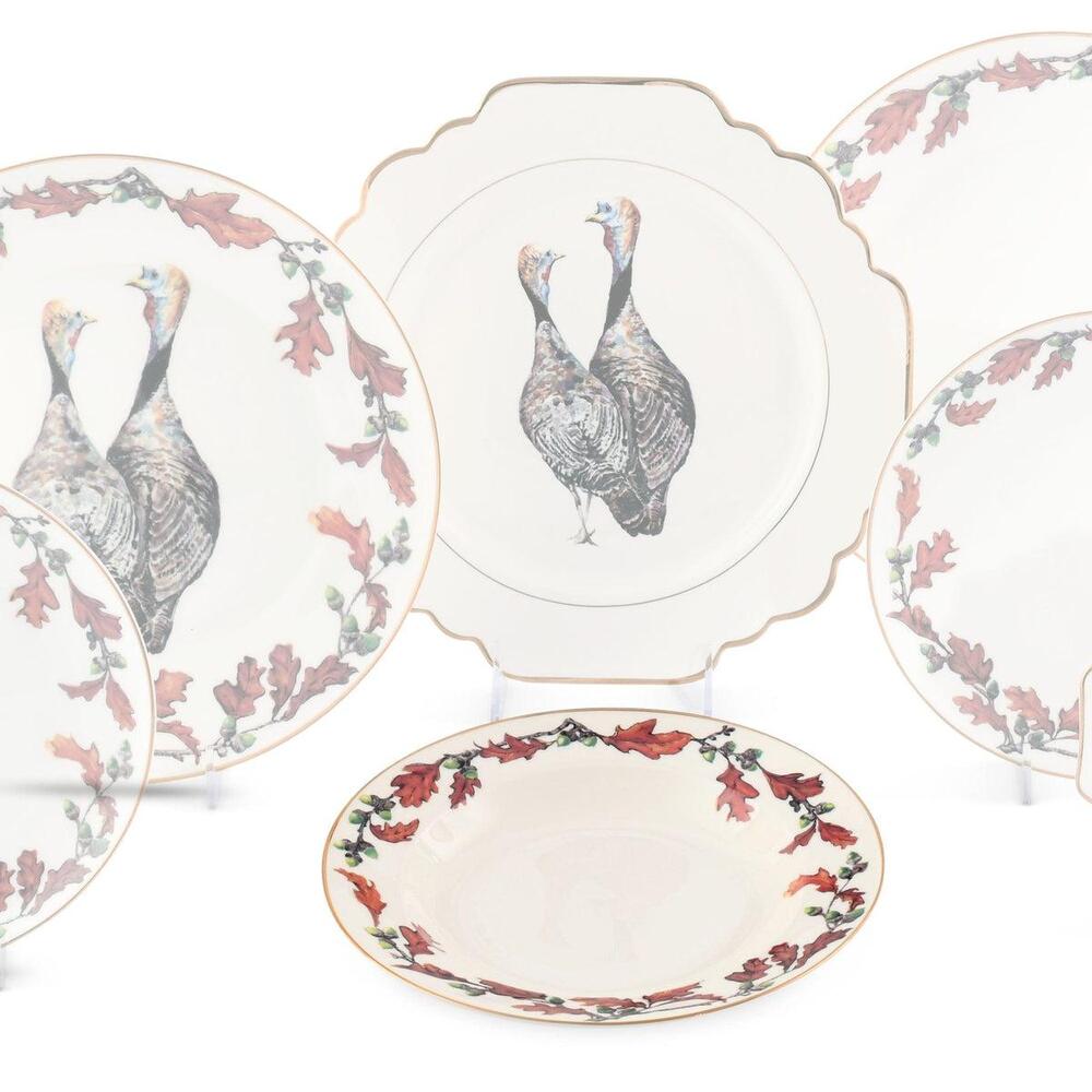 Norwood Acorn Pattern Bone China Soup Plate by Vagabond House 2