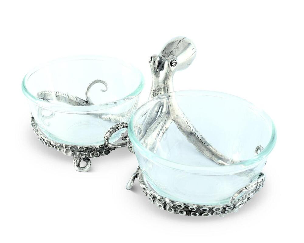 Octopus Double Condiment Bowls by Vagabond House 2