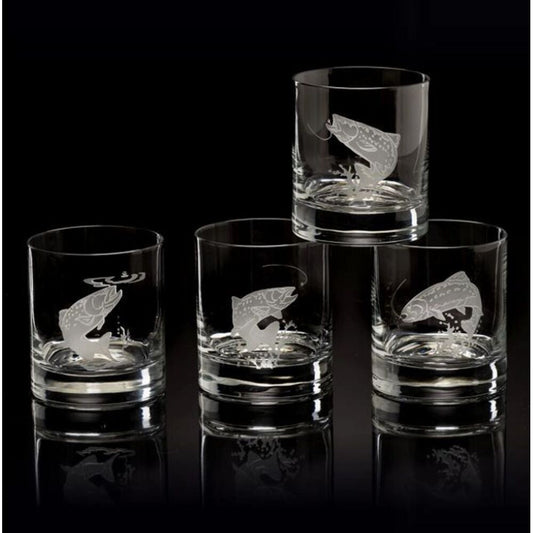Old Fashion Glasses (4) Fly Fishing by Julie Wear