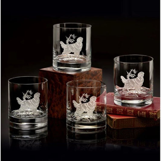 Old Fashion Glasses (4) Golden Retriever by Julie Wear