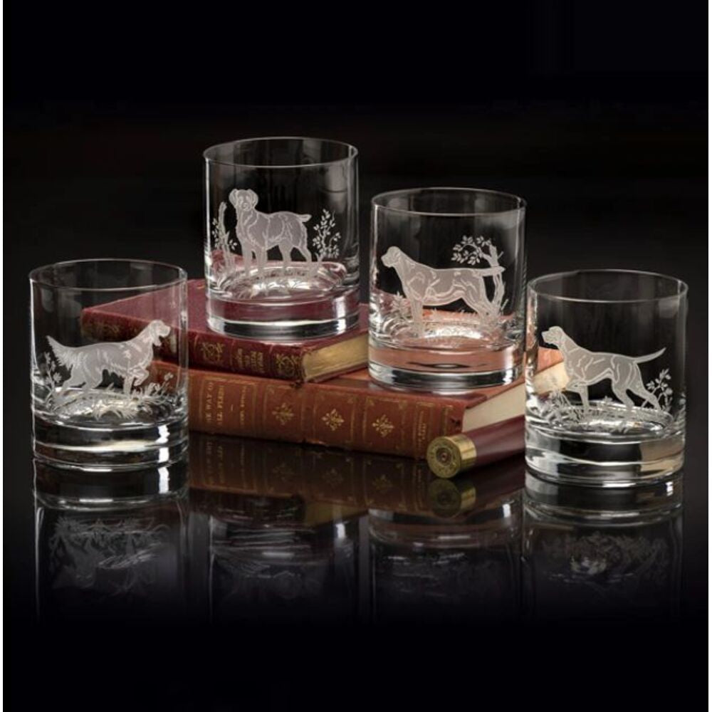 Old Fashion Glasses (4) Gun Dogs by Julie Wear