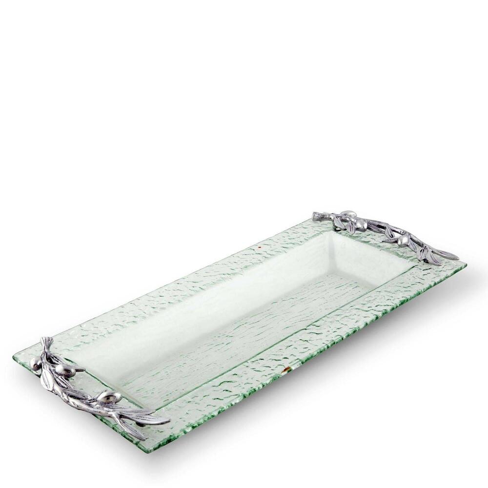 Olive Oblong Glass Serving Tray by Arthur Court Designs 1