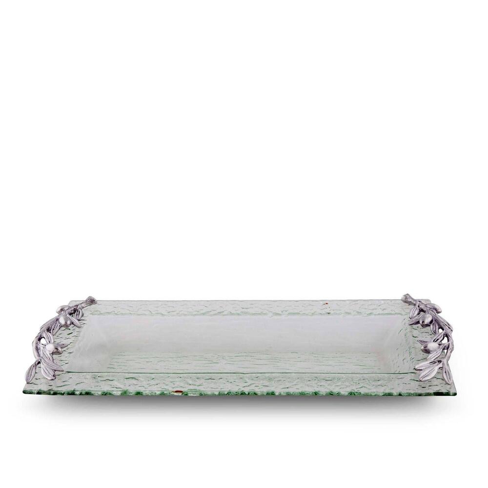 Olive Oblong Glass Serving Tray by Arthur Court Designs 2