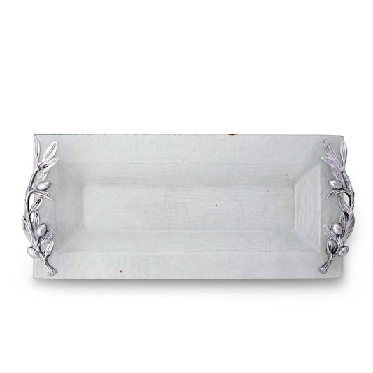 Olive Oblong Glass Serving Tray by Arthur Court Designs