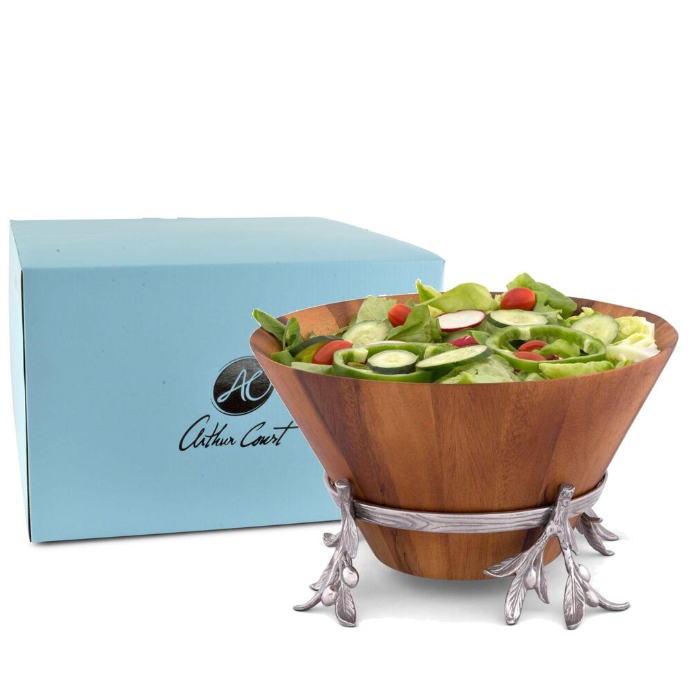 Olive Wood Salad Bowl by Arthur Court Designs 3