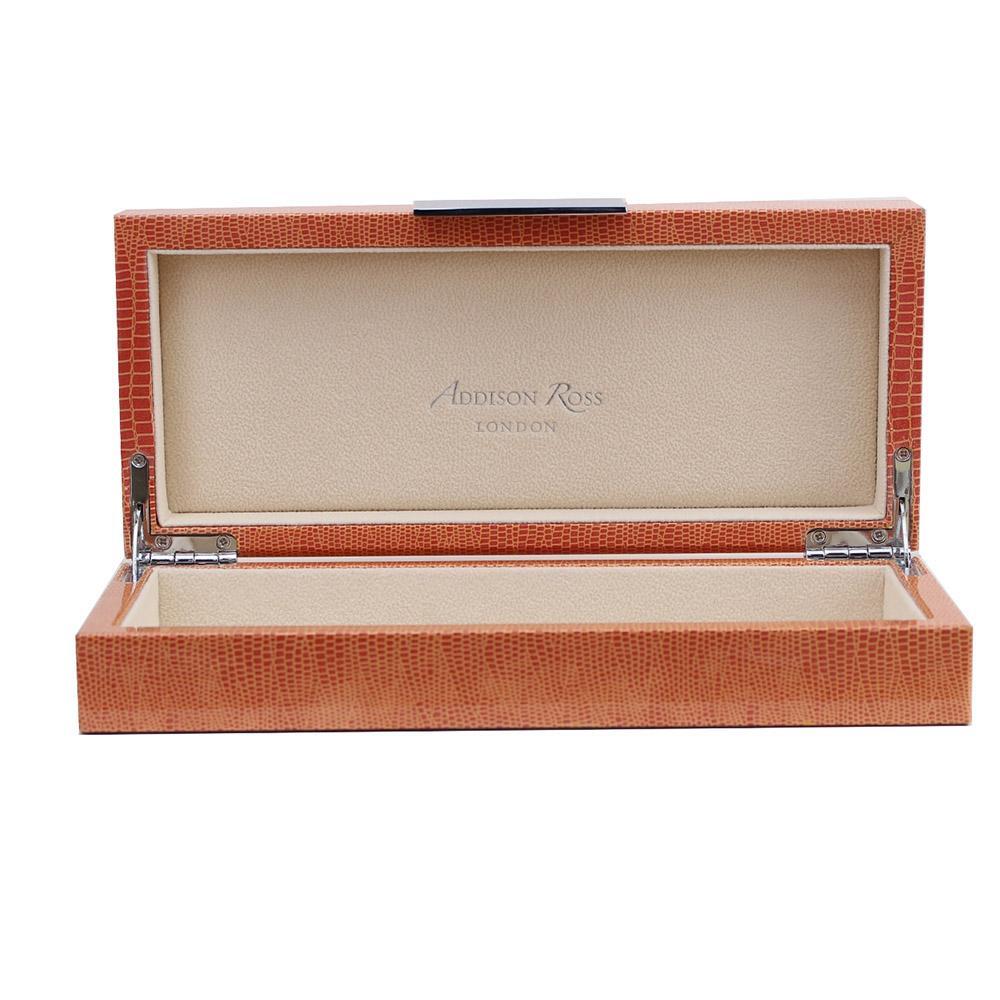 Orange Croc Box With Gold 4"x 9" by Addison Ross