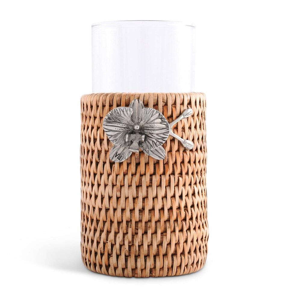 Orchid Drinking Glass Covered with Hand Woven Wicker Rattan - Set of 4 by Vagabond House 2