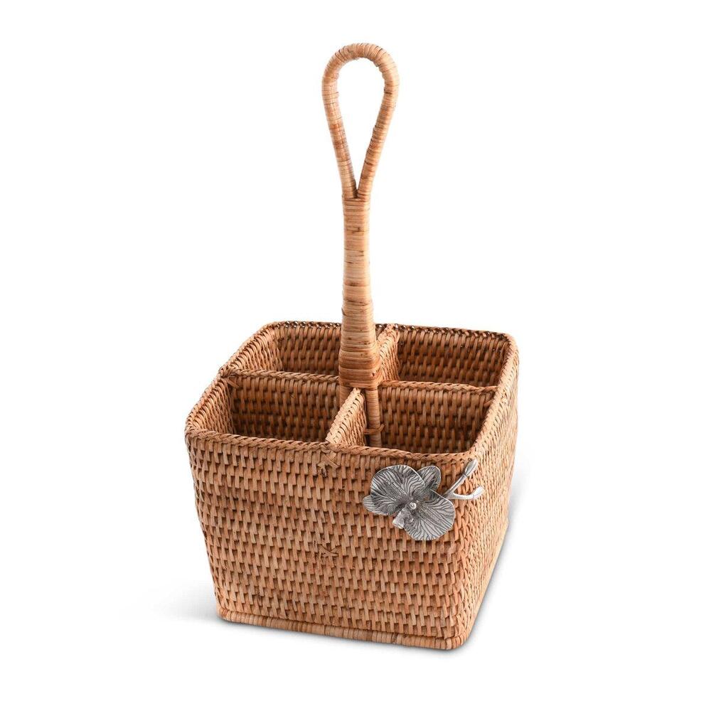 Orchid Hand Woven Wicker Rattan Flatware Caddy by Vagabond House 1