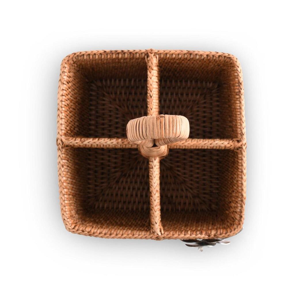 Orchid Hand Woven Wicker Rattan Flatware Caddy by Vagabond House 3