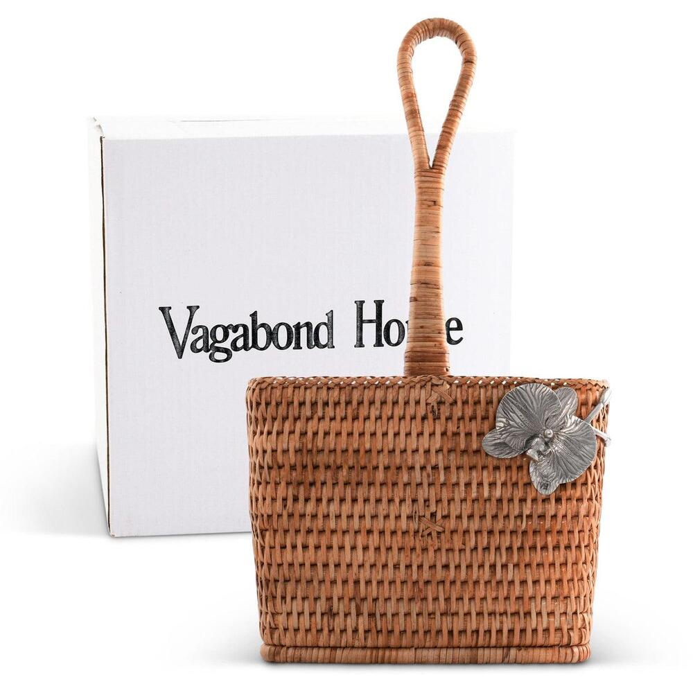 Orchid Hand Woven Wicker Rattan Flatware Caddy by Vagabond House 6