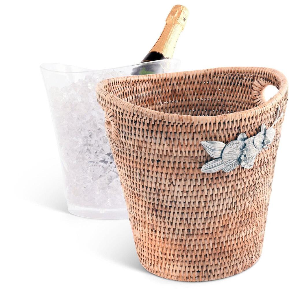 Orchids Hand Woven Wicker Rattan Champagne / Ice Bucket by Vagabond House 3