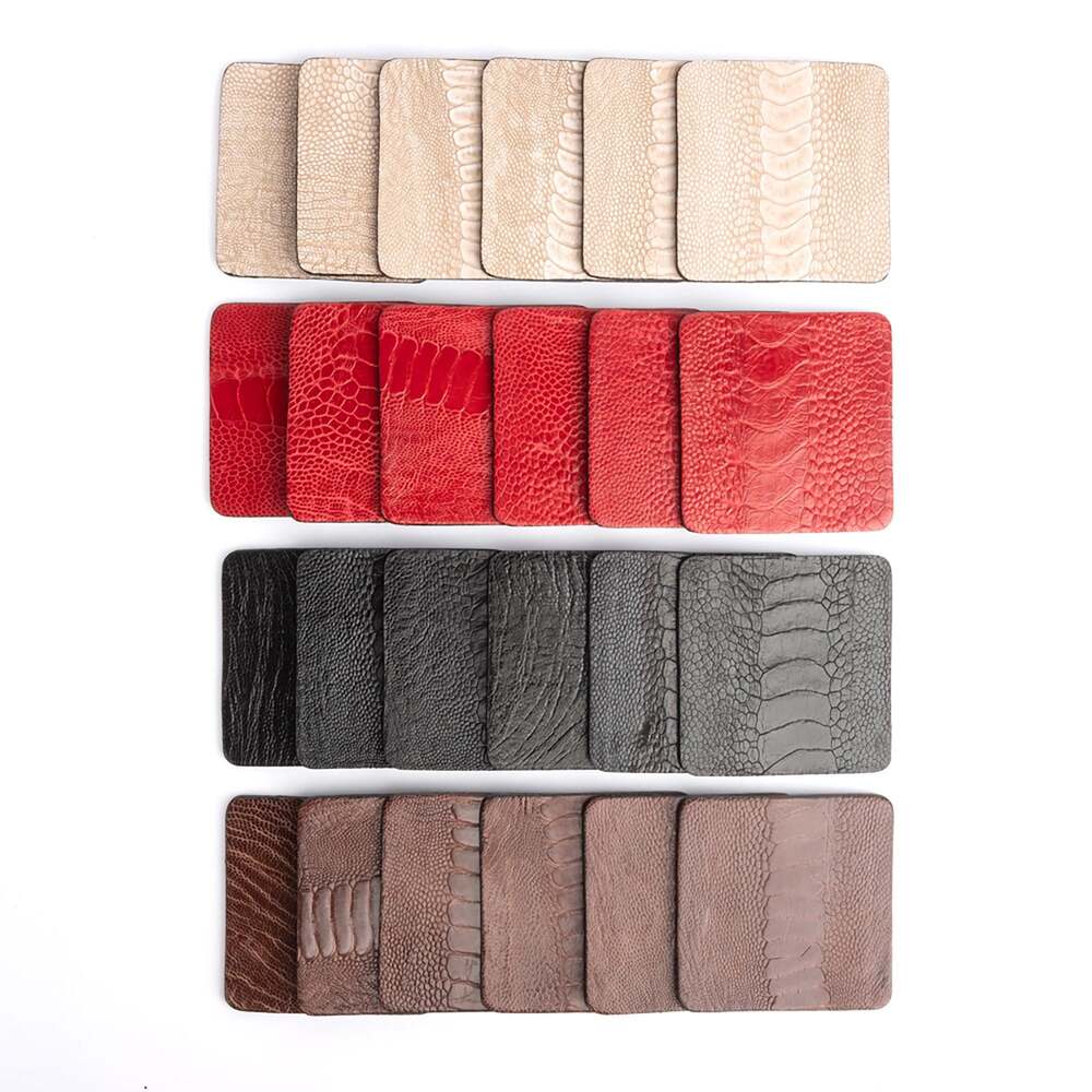 Ostrich Shin Coasters with Tie Set of 6 by Ngala Trading Company Additional Image - 1