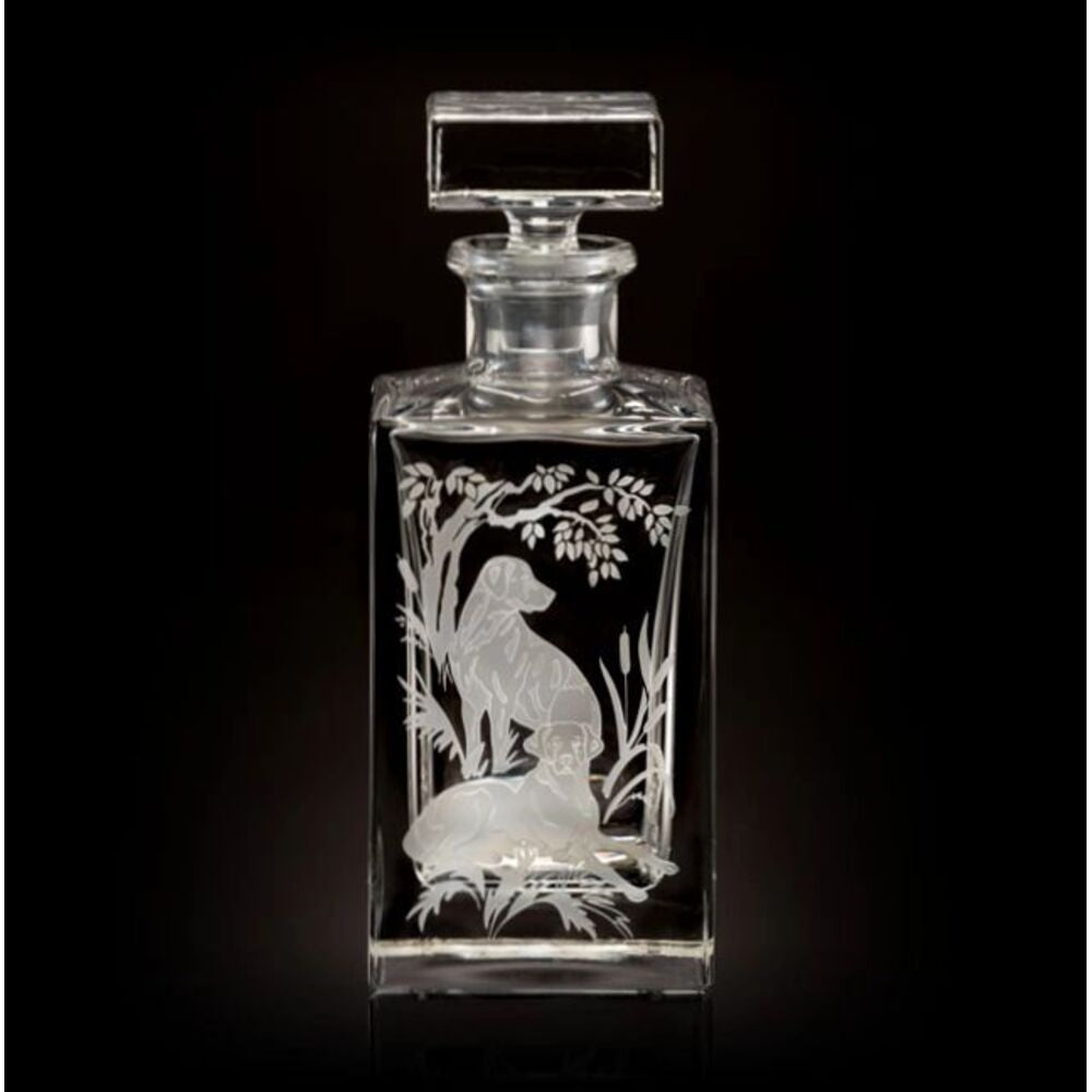 Pair Of Labs Classic Decanter Gun Dogs by Julie Wear