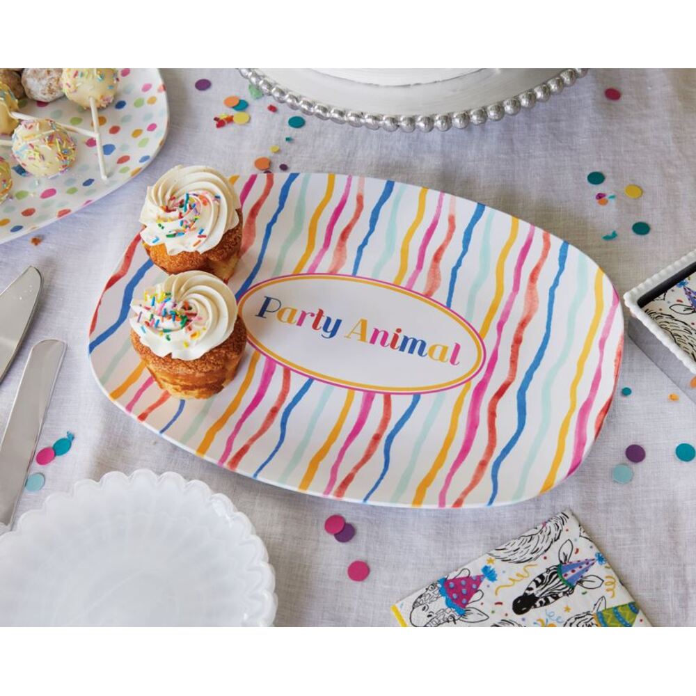 Party Animal Confetti Stripe Tease Platter by Mariposa Additional Image 1