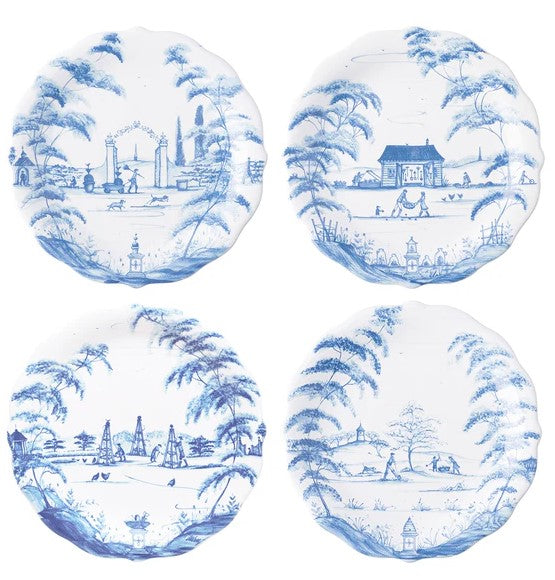 COUNTRY EST DELFT PARTY PLT SET of 4